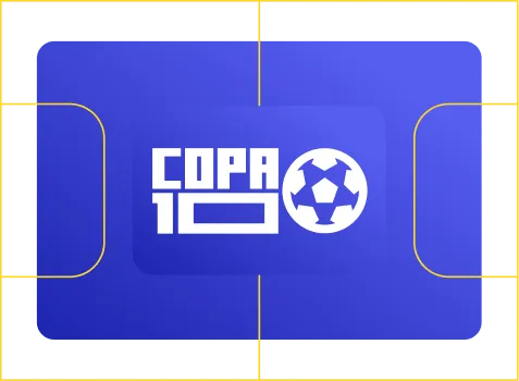 Campo de futebol com a marca Copa10
